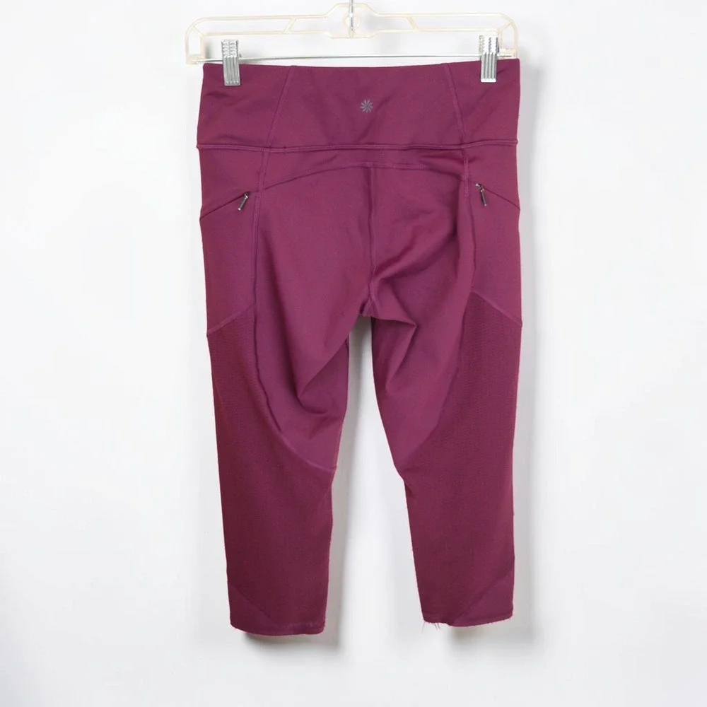 Athleta Women's Purple Mesh‎ Contender Capri Leggings Size Small